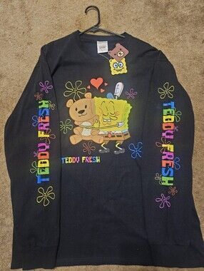Teddy Fresh x Spongebob Squarepants Black Long Sleeve T Shirt